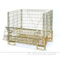 Cage de rangement en mailles pliables en métal pliable